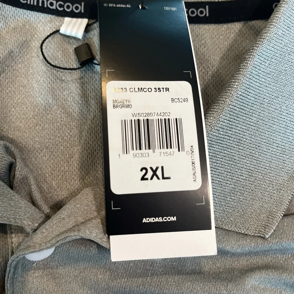 NWT ADIDAS Polo Sz 2XL Veterans CreatiVets Gray Shirt